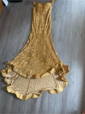 Fashion Nova | Dresses | Fashion Nova Gold Sequin Prom Dress | Poshmark